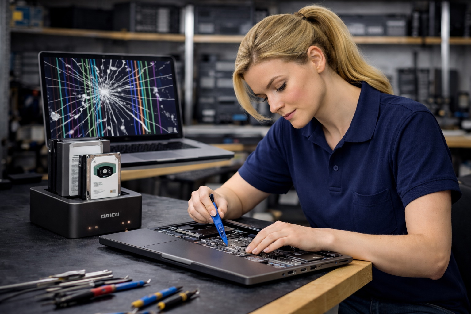 Computer repair in Largo FL technician repairing laptop and performing data recovery